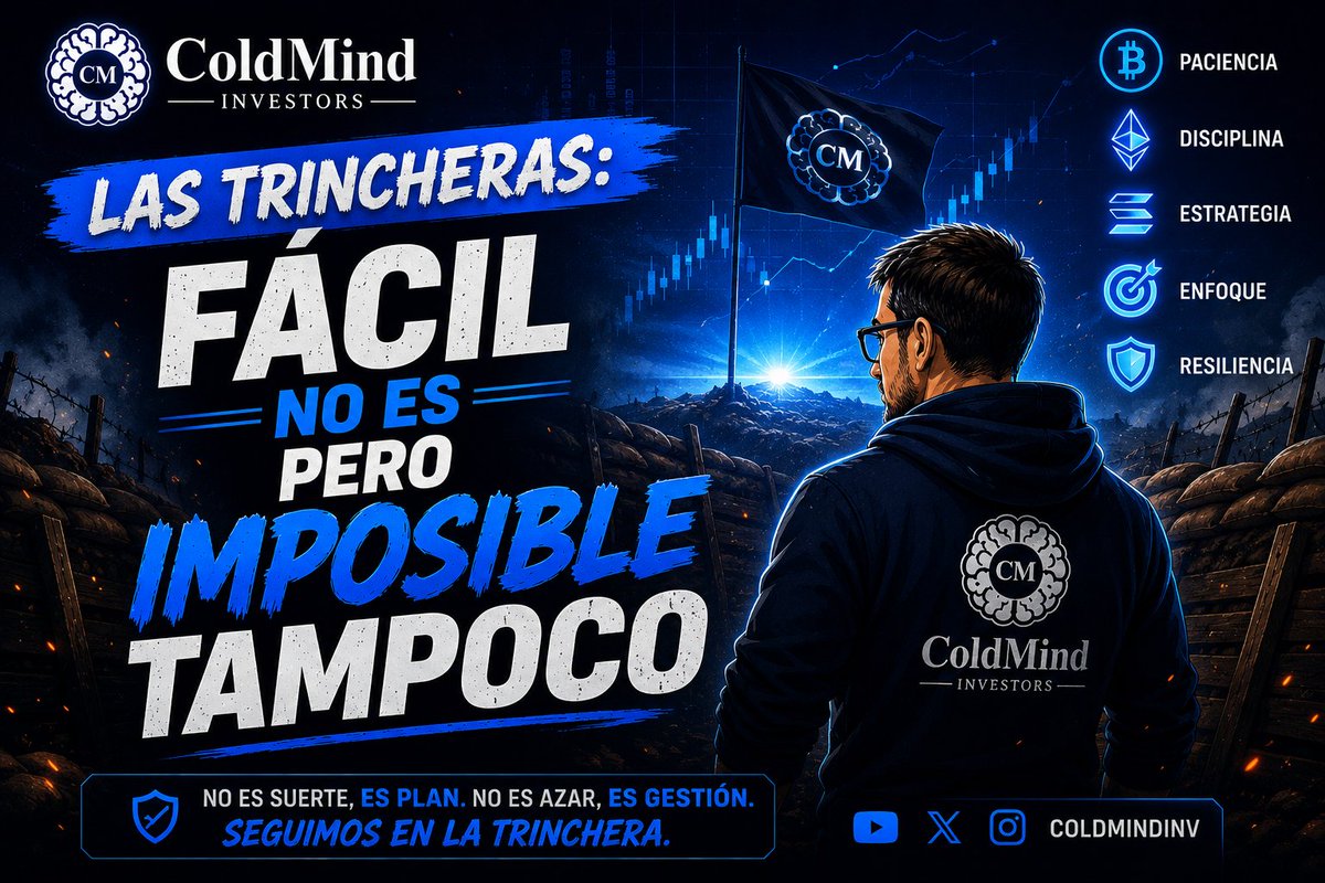 coldmindinv's tweet photo. 💙 Por eso en ColdMind seguimos al pie del cañón. ❄️

Los mercados cambian. Las tendencias van y vienen. Pero la diferencia entre quien alcanza sus objetivos y quien se queda por el camino está en la constancia. 📈

🚫 Quien se rinde, verá cualquier reto como algo imposible.

✅ Quien persevera, encontrará la manera de hacerlo posible.

En ColdMind no creemos en los atajos. Creemos en el trabajo, la disciplina y la paciencia para construir resultados a largo plazo. 🚀

La diferencia no la marca el mercado, la marca tu mentalidad. 💪🧠

#ColdMind #Crypto #Inversión #Mentalidad #Disciplina #Trading #Bitcoin #Solana #DeFi #ConstruyeTuFuturo