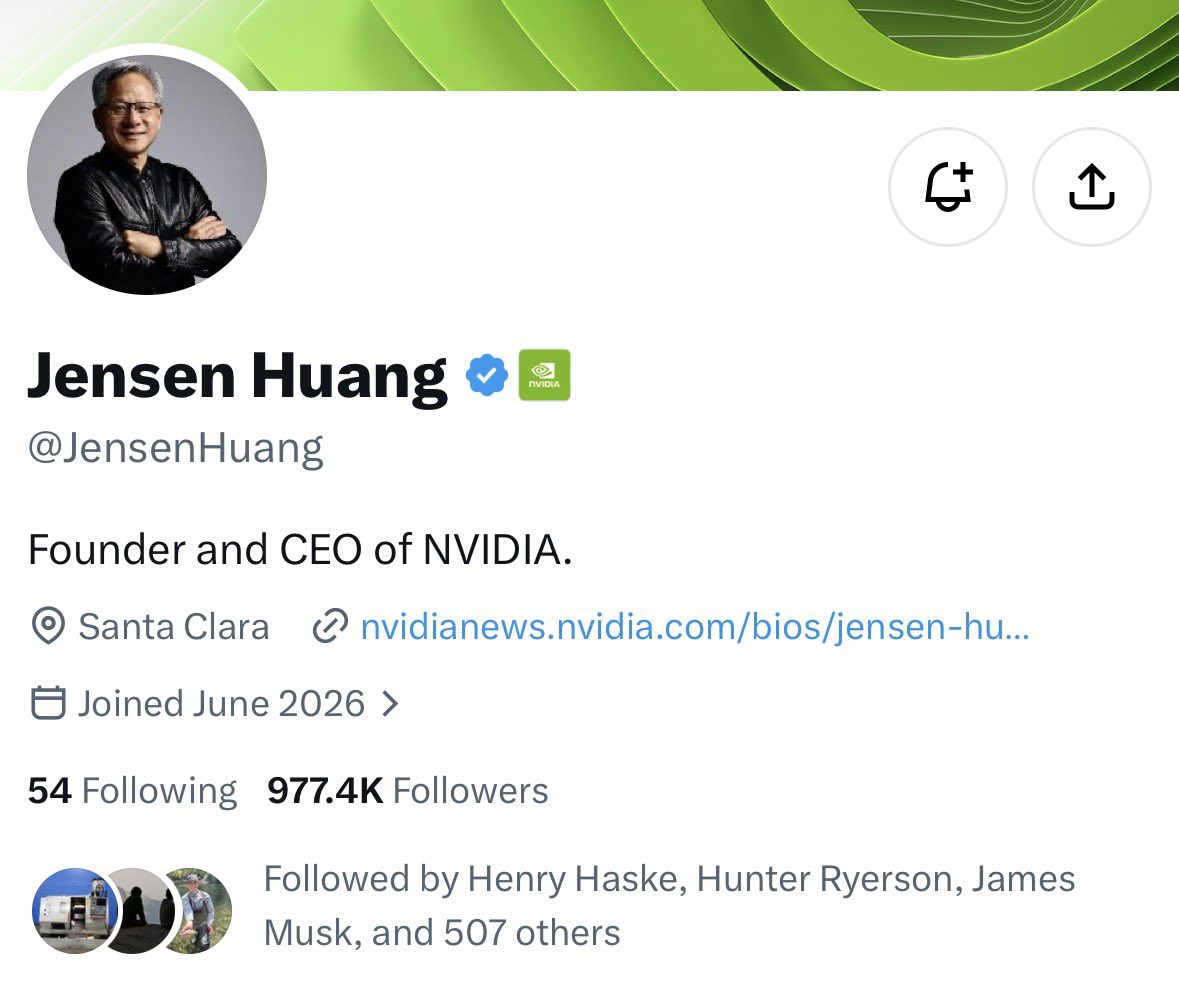pronounced_kyle's tweet photo. One simple strategy to get 1,000,000 followers on X:

▸ start a company
▸ build it into a $4.5 trillion behemoth
▸ tweet once https://t.co/XBlqZtZPWF