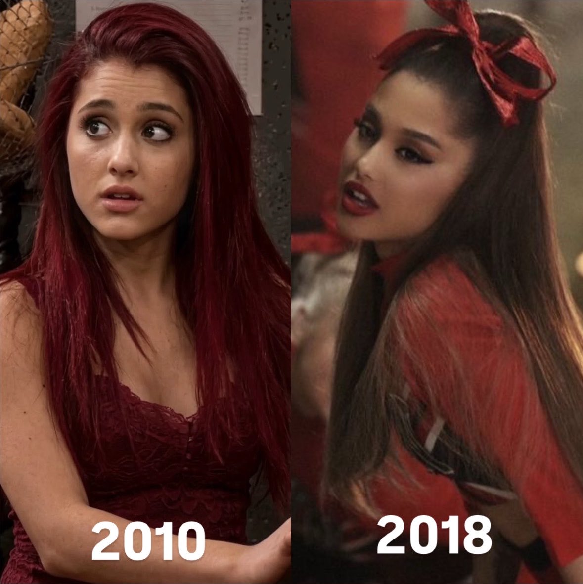 positionses's tweet photo. the time gap between victorious s1 and thank u, next (song) is the same as the time gap between thank u, next and petal (8 years) https://t.co/6XFI9asEC6