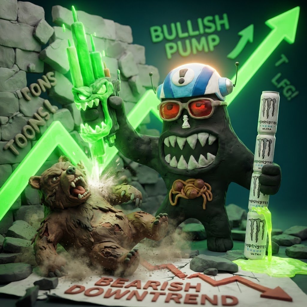 robinsearching's tweet photo. Bear market? Never heard of her. 😤🟢

The @just_t00ns energy is completely unmatched right now. Monster energy in hand, green candles blasting, and absolutely destroying the bears.

Just be t00ns about it. LFG! 🚀🔥
@xxxgrimoire 
https://t.co/N9hmqnBv7C https://t.co/3bN7yWkga2