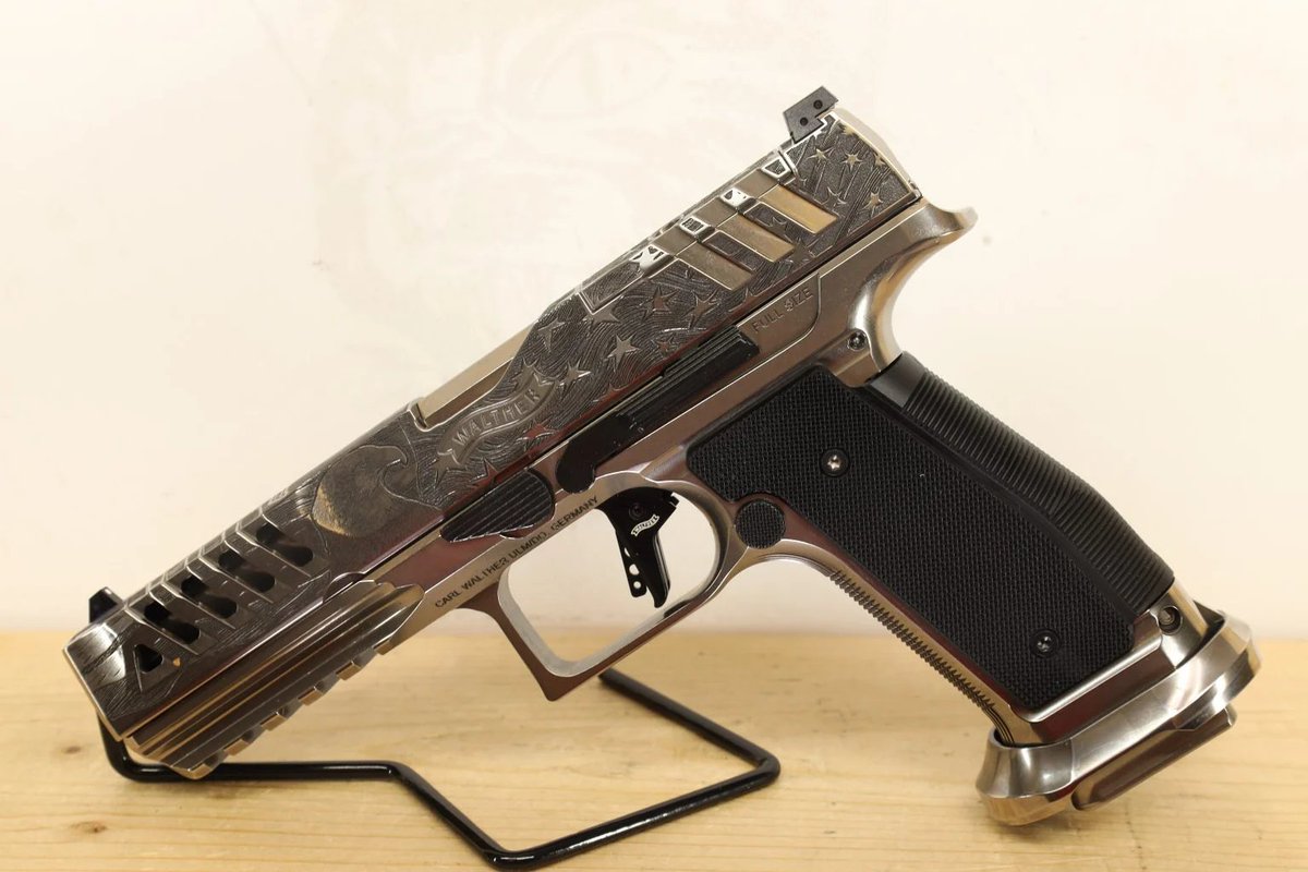 SchmidtFirearms's tweet photo. WALTHER PDP SF Match Patriot
5"
9x19mm
Engraved 
Thumb Safety 
Optic Ready 
3 Mags 

$4,399
(2 in Stock) https://t.co/MYeVSH1TZ4