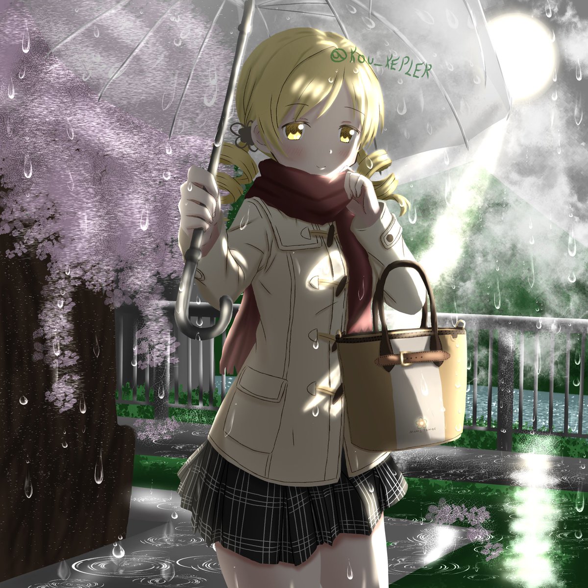 Kou_Kepler's tweet photo. my beloved offers me an umbrella in the rain 💍💛✨☔
#まどかマギカ #madoka_magica https://t.co/jOeBda2Sd4