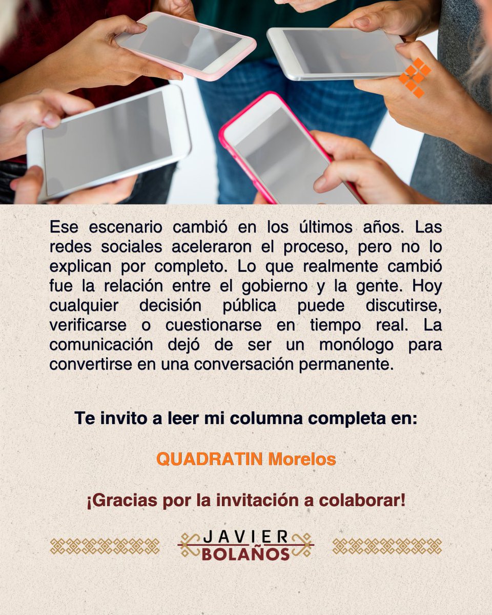 JavierBolanos_'s tweet photo. ¿Siguen funcionando las bardas, los espectaculares y la propaganda como antes? En mi más reciente columna publicada por @Quadratin_Mor  reflexiono sobre cómo ha cambiado la comunicación política y por qué hoy la credibilidad pesa más que la exposición.

¡Gracias por leer y abrir la conversación!