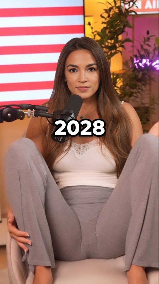 JonCovering's tweet photo. AOC 2028 https://t.co/664bCkdiYf