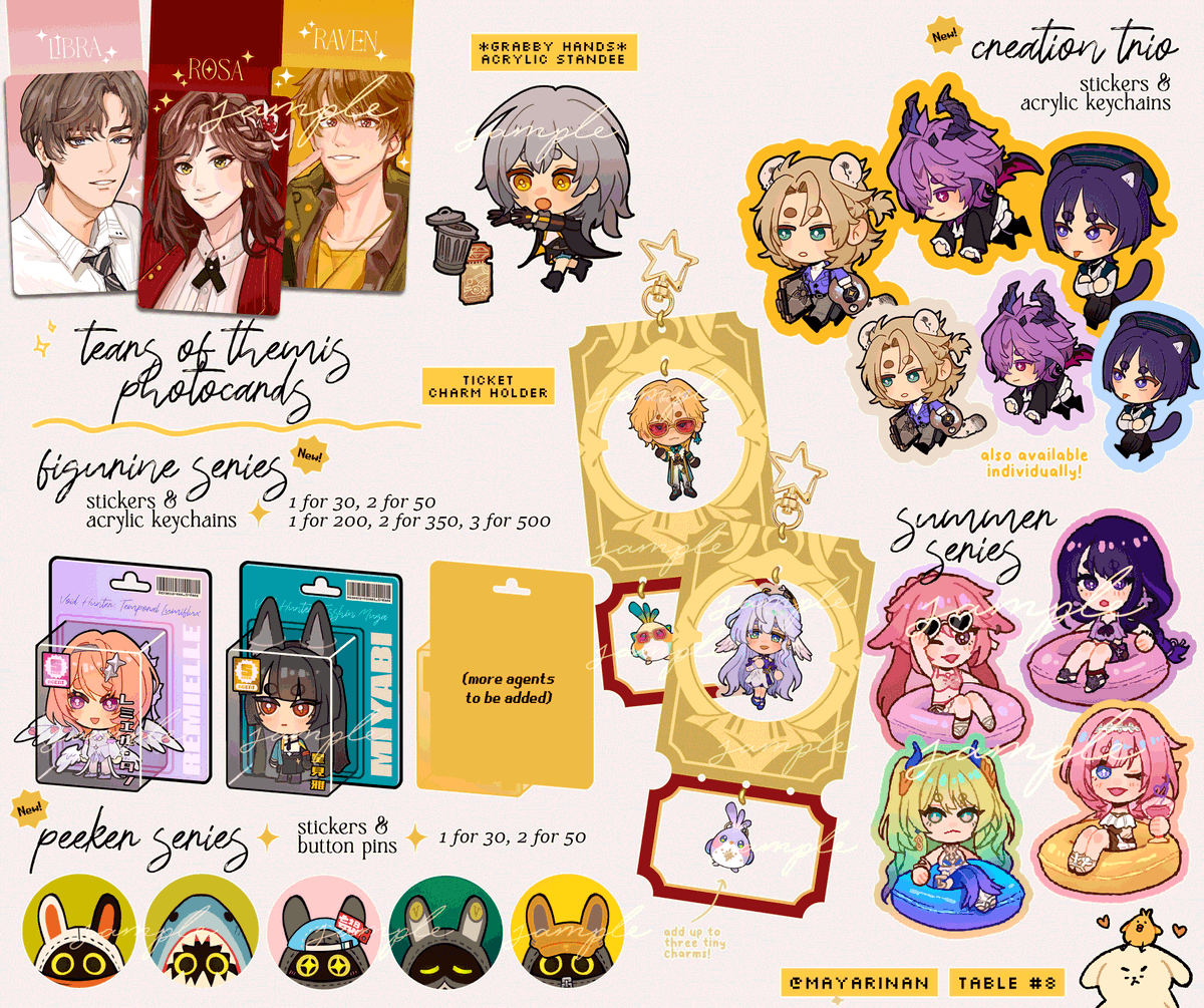 mayarinan's tweet photo. [RTs 💕]

hi!! super late but here's my #HoYoFESTPH catalog! lots of new stuff (and more to come on the weekend...?!)

i'll be at table #8 with wengeuuu c: see you there! 💛

[1/2]

#HoYoFEST2026 #HoYoFESTPH2026 https://t.co/KQOYDovhtc