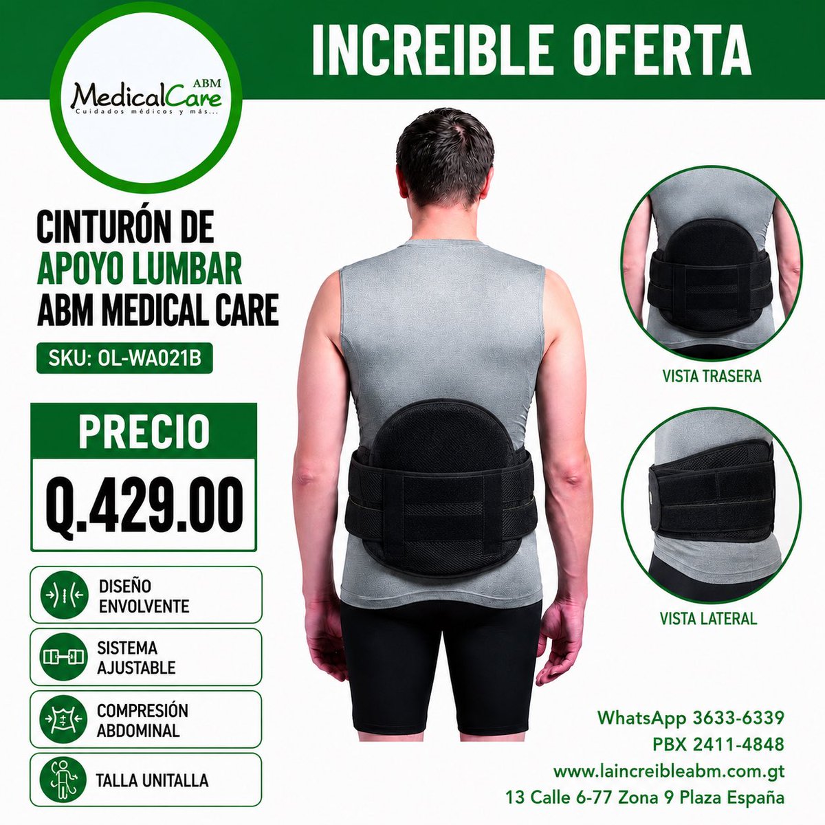 LAINCREIBLEABM's tweet photo. 🦴💙 ¡Protegé tu espalda en cada movimiento!

El Cinturón de Apoyo Lumbar ABM Medical Care brinda soporte y estabilidad para mayor comodidad durante tu día.

📲 WhatsApp: 3633 6339
🌐 https://t.co/eZA4FJObAD

#LaIncreíbleABM #ABMMedicalCare #ApoyoLumbar #DolorDeEspalda #Bienestar https://t.co/dM4JWhee4L
