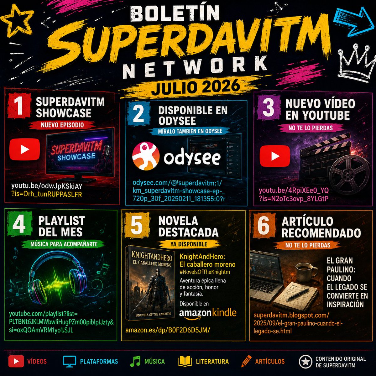 superdavitm's tweet photo. 📣 Boletín Superdavitm Network – Julio 2026
¡Bienvenidos a una nueva edición del Boletín #superdavitmnetwork y descubre un nuevo episodio de Superdavitm #Showcas, donde compartimos novedades, proyectos y contenidos del universo #Superdavitm https://t.co/jSU4ksakYY
#Superheroes https://t.co/OTHW6LEzDi