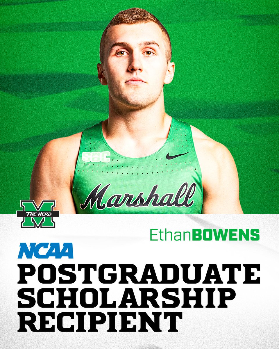 HerdZone's tweet photo. 🎓𝑬𝒕𝒉𝒂𝒏 𝑩𝒐𝒘𝒆𝒏𝒔 𝑬𝒂𝒓𝒏𝒔 𝑵𝑪𝑨𝑨 𝑯𝒐𝒏𝒐𝒓𝒔!💪

Marshall Track &amp; Field's Ethan Bowens was one of 42 athletes nationally to win a $10,000 NCAA Postgraduate Scholarship for Spring 2026, the NCAA recently announced.

🟢Congrats Ethan! ⚪️

🔗: https://t.co/wUhb3c8Hiy https://t.co/q4tRc1LV9b