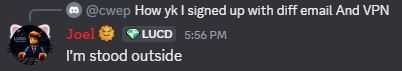 PropFirmLeaks's tweet photo. 🚨 LUCID RISK TEAM ESCALATES COUPON REVIEW TO FIELD OPERATIONS

A gray reportedly used multiple emails and a VPN to claim repeated discounts, then kept asking whether Lucid would catch him or deny his payout.

When he asked how they knew, risk analyst Joel replied:

“I’m stood outside.”

The review has now progressed from device fingerprinting to driveway surveillance.

Lucid may have introduced the industry’s first doorstep KYC.

We’re not making accusations.

We’re documenting mobile compliance operations.