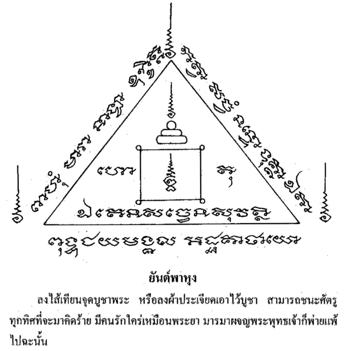 OuterGod2541's tweet photo. ยันต์พาหุง

ชนะศัตรูทุกทิศที่มาคิดร้าย
ศัตรูพ่ายแพ้ไป ดุจพระยามารมาผจญพระพุทธเจ้าก็พ่ายแพ้ไป
ทั้งยังเป็นมหานิยมให้มีคนรักใคร่ด้วย

#ศึกษายันต์ https://t.co/DUGa21cmn0