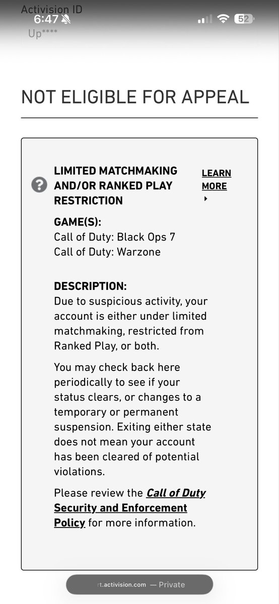 Sillygrapegame0's tweet photo. @CODUpdates I get shadowed while the ragers run free. This is legit my 20th or some shadow since 2 modern warfare’s ago https://t.co/88kfYrsvYm