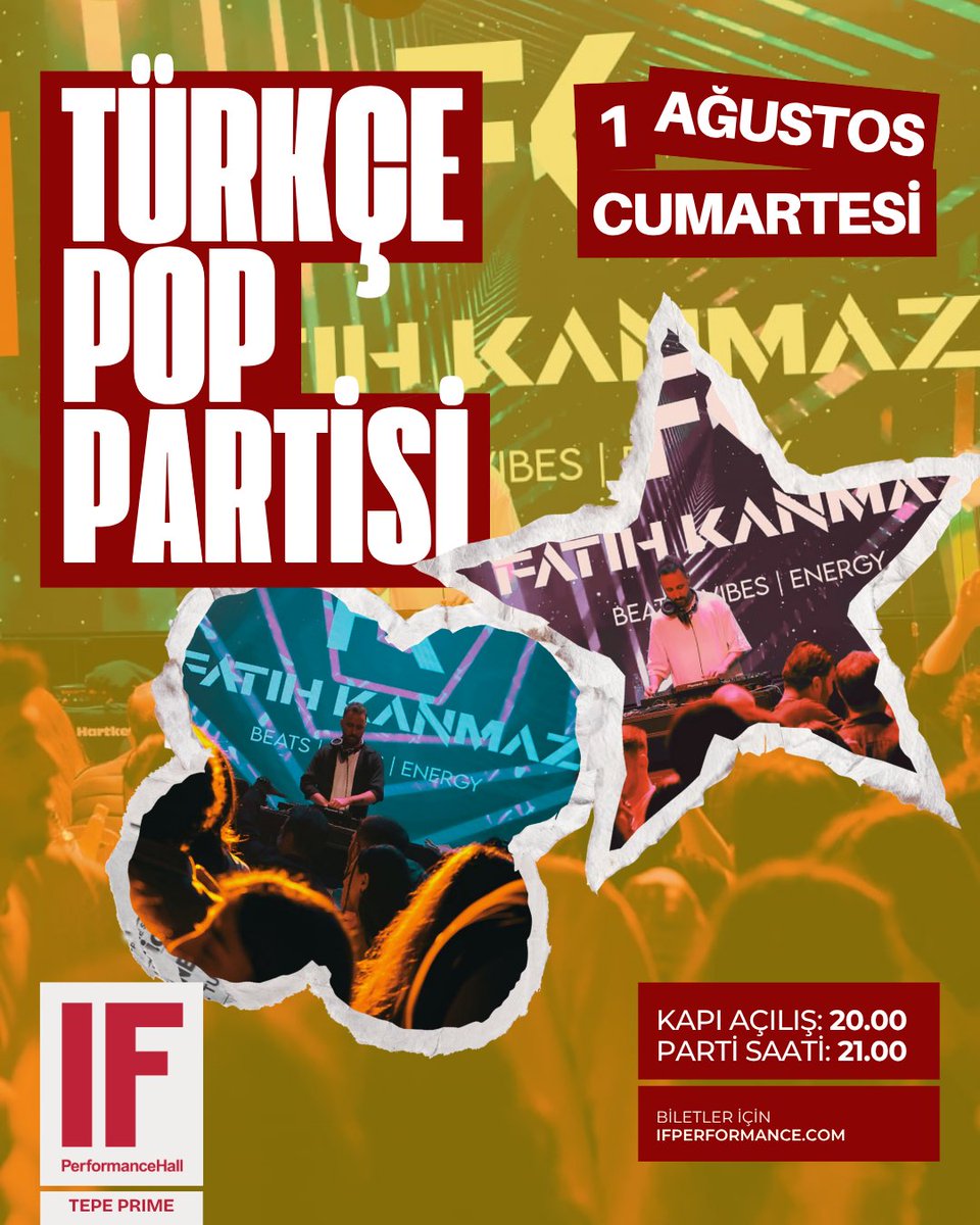 IFPerformance's tweet photo. “TÜRKÇE POP PARTİSİ” 1 Ağustos Cumartesi akşamı saat 21’de IF Tepe Sahnesinde!
Biletler https://t.co/UmlLX4t6zJ
Bistro rezervasyonlarınız için 05356552122 no’lu tlf’dan detaylı bilgi alabilirsiniz...

#IFPerformance #IFTepe #Ankara #GeceIFteBiter #TurkcePopPartisi https://t.co/KR6yuc9jKe