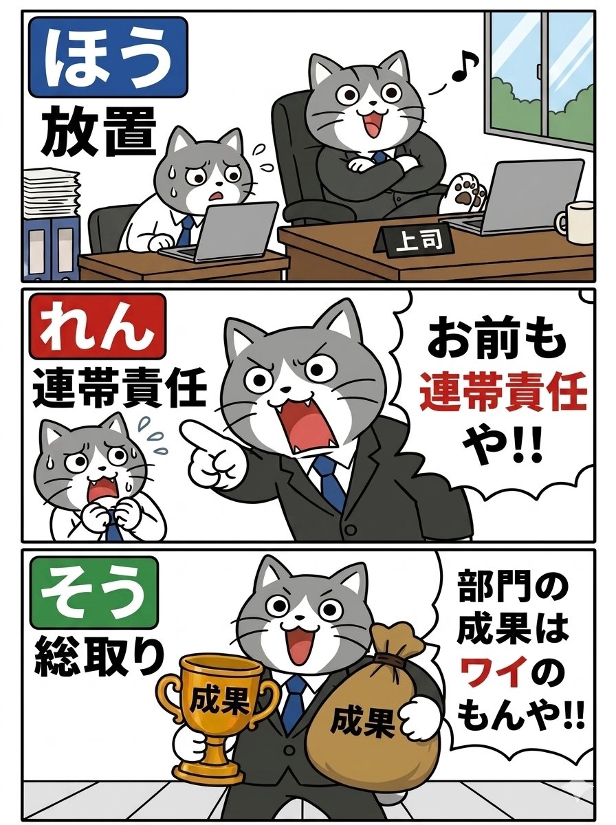 sukonbu0119's tweet photo. 〜クソ上司あるある〜
　クソ上司のほうれんそう
#現場猫 #パロディ https://t.co/Hf5M2k1QXh