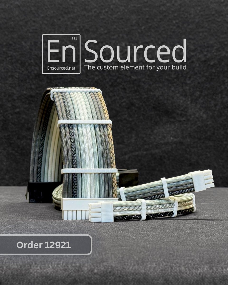 Ensourceddotnet's tweet photo. Order 12920 looks gray and white until Desert, Polar, Starry Night, and Charcoal Gray with Black Diamonds show up.

The set includes a 24-pin and two 8-pin CPU/EPS extension cables.

Try the new Cable Designer at https://t.co/3YI1ScNxOA

#PCExtensionCables https://t.co/fyqmEFkW1A