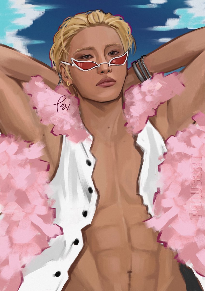 powsart's tweet photo. He’s so bad 🦩 
#SEONGHWA #ATEEZFanart https://t.co/6TNZRr9WiQ