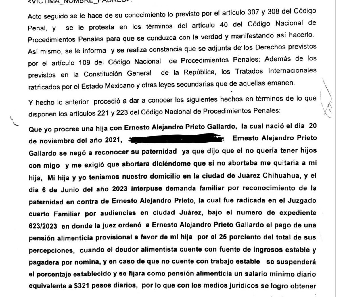 jorgegogdl's tweet photo. @Neto_Prieto El diputado Ernesto Prieto si está demandado por incumplimiento de pensión alimenticia agravado. Ya que solo paga la pensión como si fuera el mínimo y no la paga con su salario actual como legislador federal.

Como consta en la carpeta 21-25-00047 de la @Fiscalia_Chih 

¡Paga! https://t.co/o7yxUD6KBb