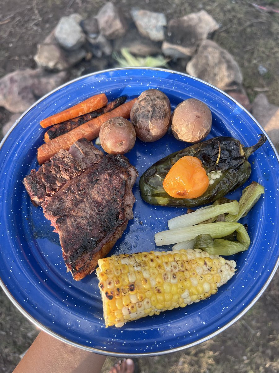 BeckyRh2021's tweet photo. 🥩 Support local. Wyoming steak is hard to beat! Life is good. 🔥🏕️❤️ https://t.co/fUwHkNFRrg