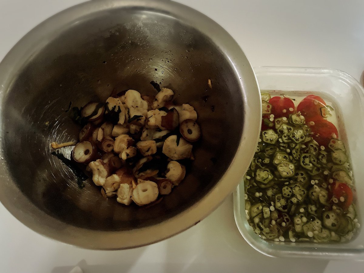 beerfish16g's tweet photo. 2026/07/30 朝ご飯

オクラスープ
たこの大葉ジェノベーゼ

寝坊したので余り物をかっくらう

#おはよう #自炊記録 #あさごはん https://t.co/bWwPuwFqO8