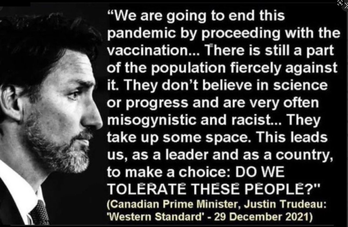 CryHarderLibtrd's tweet photo. @TaraBull NEVER EVER FORGET: @justtintrudeau's RELENTLESS COVID LIES and incitement of hate to harm  while NEVER ONCE DEMANDING and GIVING #InformedConsent. Instead, he ABUSED Canada's highest level of public trust and CHOSE to FACILITATE #DEMOCIDE for personal advancement. https://t.co/5w1GYEdoM7