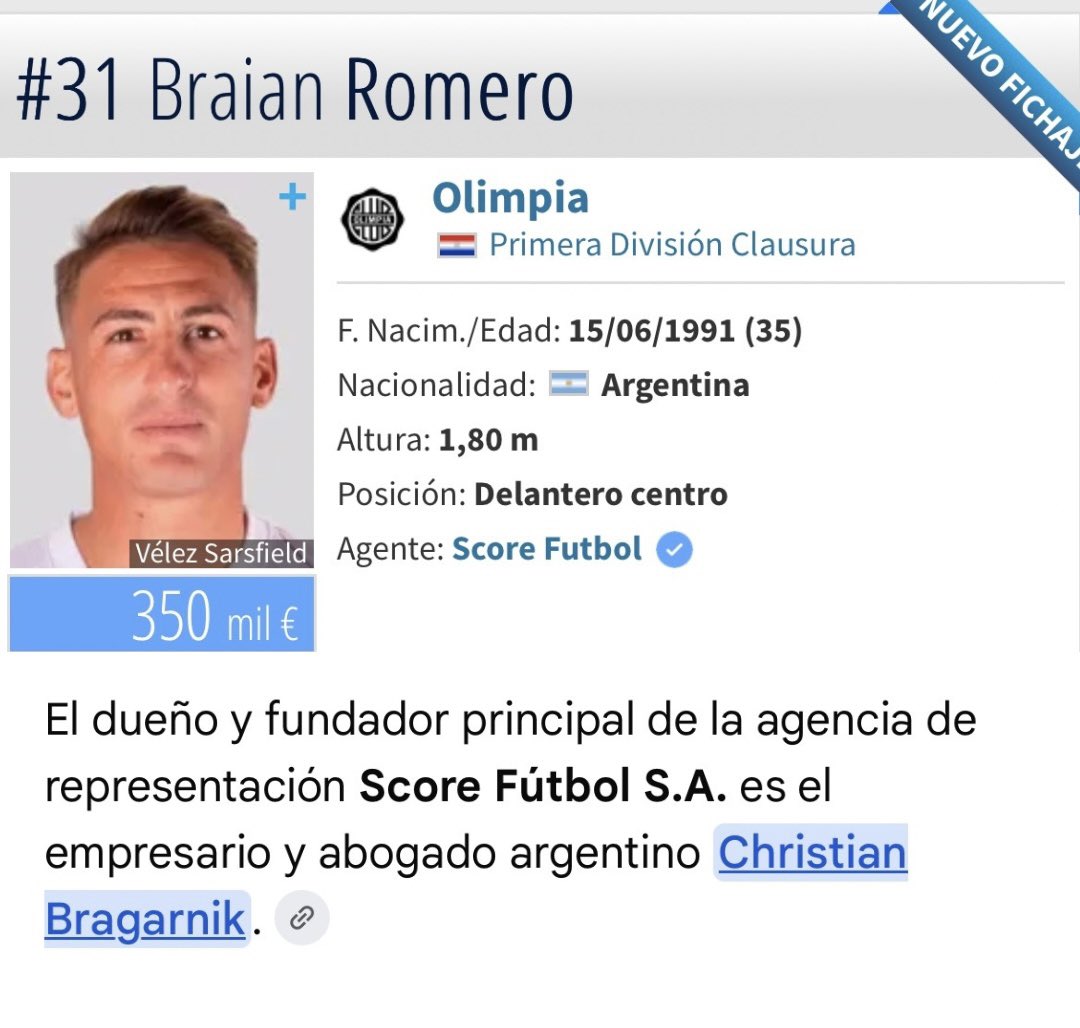 soydariocaceres's tweet photo. Dos partidos de Braian Romero en Olimpia. Los hinchas lo quieren fusilar. Y con justa razón, es un ex-jugador (CARO) en actividad. 

¿Quién lo encajó ahí? El dueño total. 

Y sí muchachos, con esa gente hacen negocios los directivos de su club. https://t.co/YBfeGMFEMU