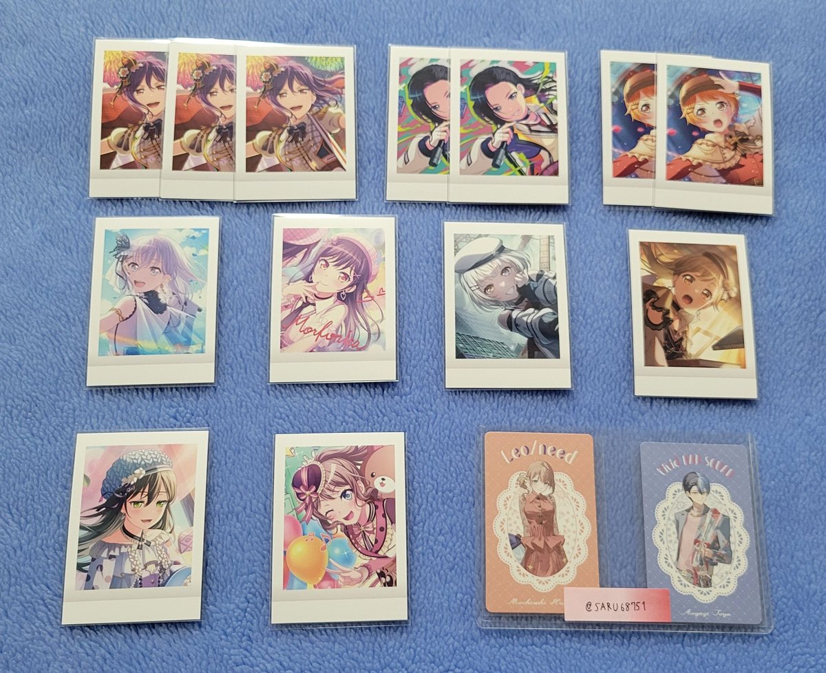 SARU68751's tweet photo. (7/30(木)更新)
【交換】バンドリ ぱしゃこれ
譲：画像参照(1枚目は箔押し)
求：箔　あこ
　　N　 あこ > つぐみ、ロック
交換方法：郵送
お気軽にお声掛け下さい。 https://t.co/1sRqOcLZ5E