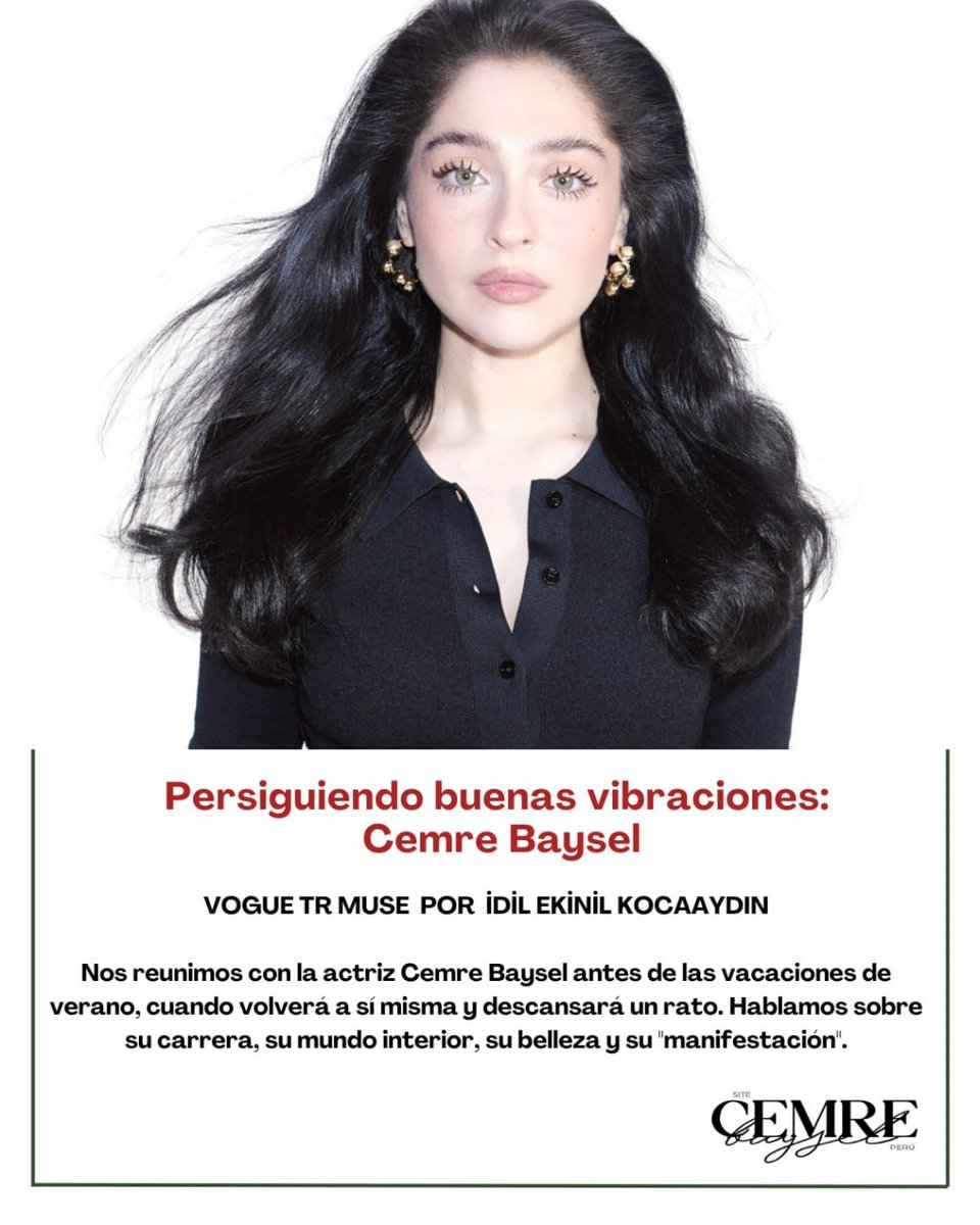 SiteCemrePR's tweet photo. ꒰🥧꒱ ⩩ 🍂┆Entrevista traducida a Cemre Baysel para la revista Vogue Turquía, en el número 2 de #VogueMuse.

𖥦 #CemreBaysel 𖥦🎀ʺ̤ ⊹🍡◟꙳ https://t.co/hcewkdeGft