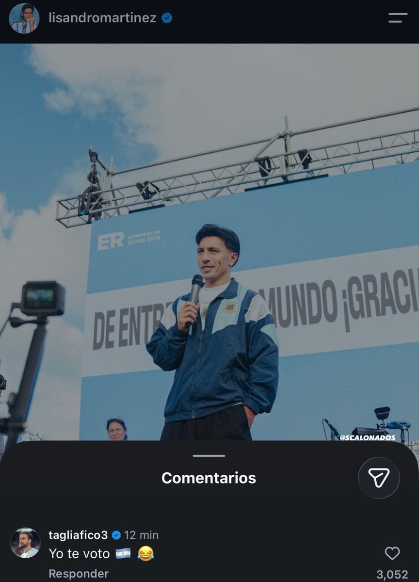 MODOSCALONET4's tweet photo. Jajajaja Tagliafico leyó a los que decían que Licha parecía estar haciendo campaña política y le comentó esto en su publicación. Que genio https://t.co/wgOXHEoEnM