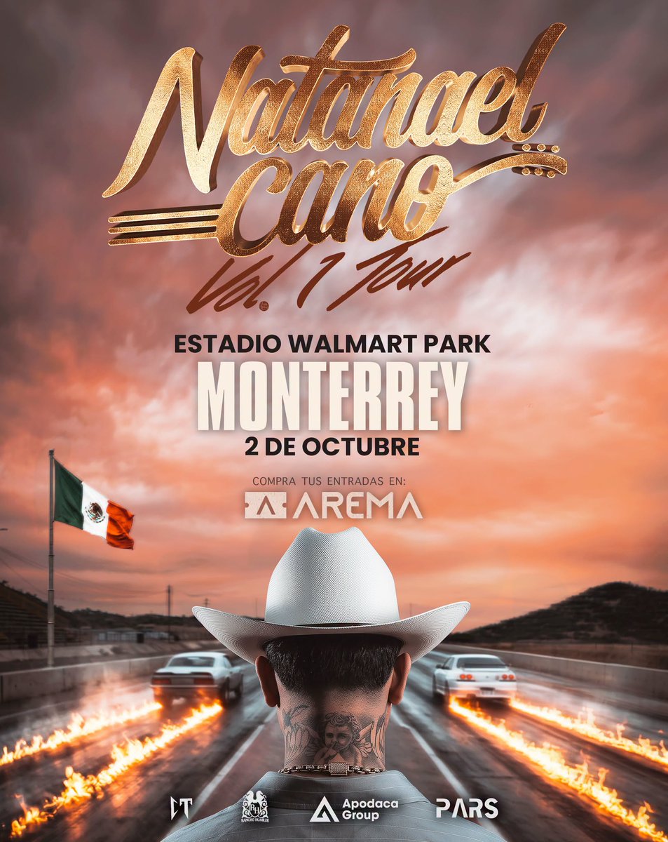 aremamx's tweet photo. El rey de los corridos tumbados @natanael_cano llega a Monterrey con “Vol.1 Tour” 🔥

📅  02 octubre I 10:00 p.m.
📍  Walmart Park 

Tickets aquí: https://t.co/pESvgUPa9Q https://t.co/ZaRzu6MJIz