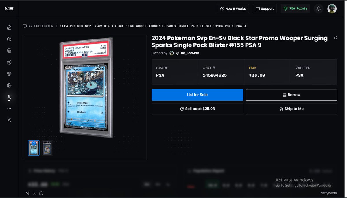 MortachThomas's tweet photo. Check Out the Dope 2024 Pokemon Svp En-Sv Black Star Promo Wooper Surging Sparks Single Pack Blister #155 PSA 9

Thanks for the the Pack Rip super fun &amp; easy to setup. can't wait to pull a grail &amp; check out the Borrow feature.

For now this is gonna stay in the vault. https://t.co/gWnTwjsYO5
