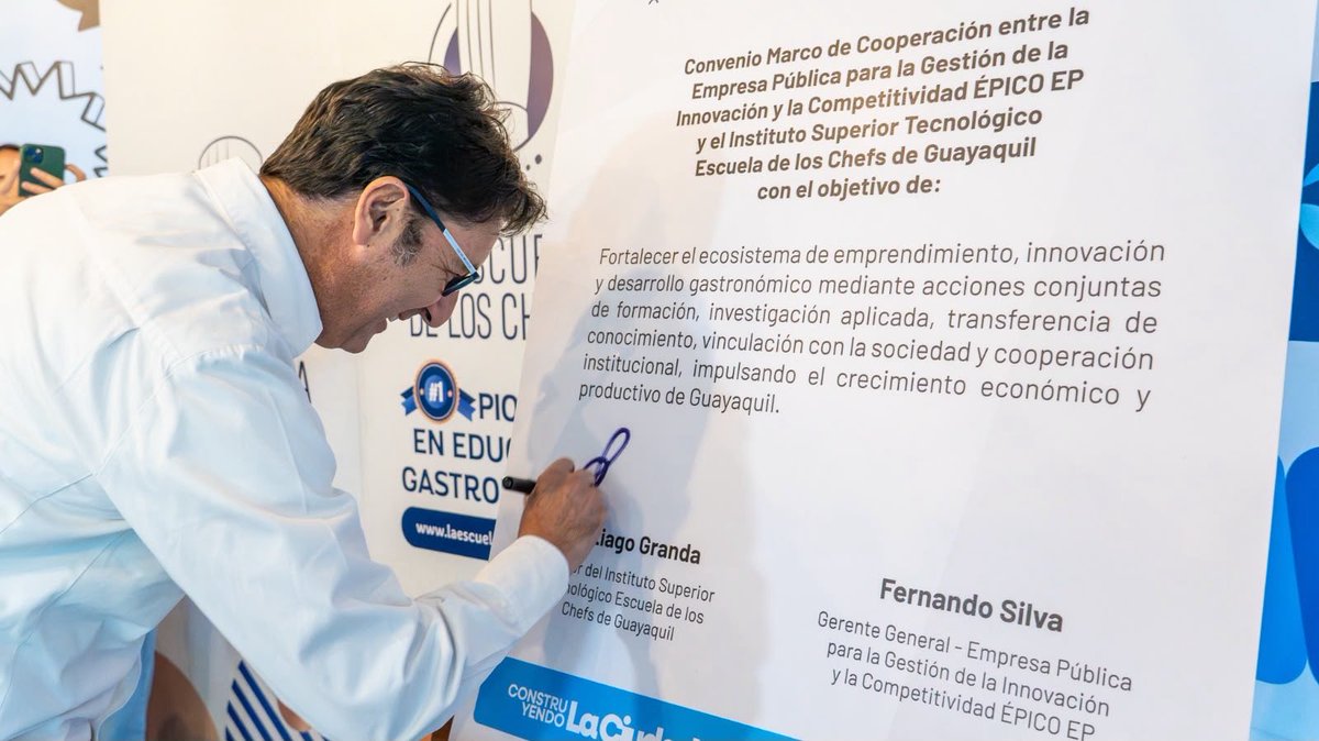 EpicoGye's tweet photo. ¡ÉPICO y la Escuela de los Chefs de Guayaquil fortalecen emprendimientos del sector gastronómico! 💙🙌🏻

Esta alianza estratégica promoverá la formación, la innovación y el desarrollo de iniciativas que impulsen el crecimiento del ecosistema emprendedor de Guayaquil.

#AquiEstamos https://t.co/YkHQkxYQVD
