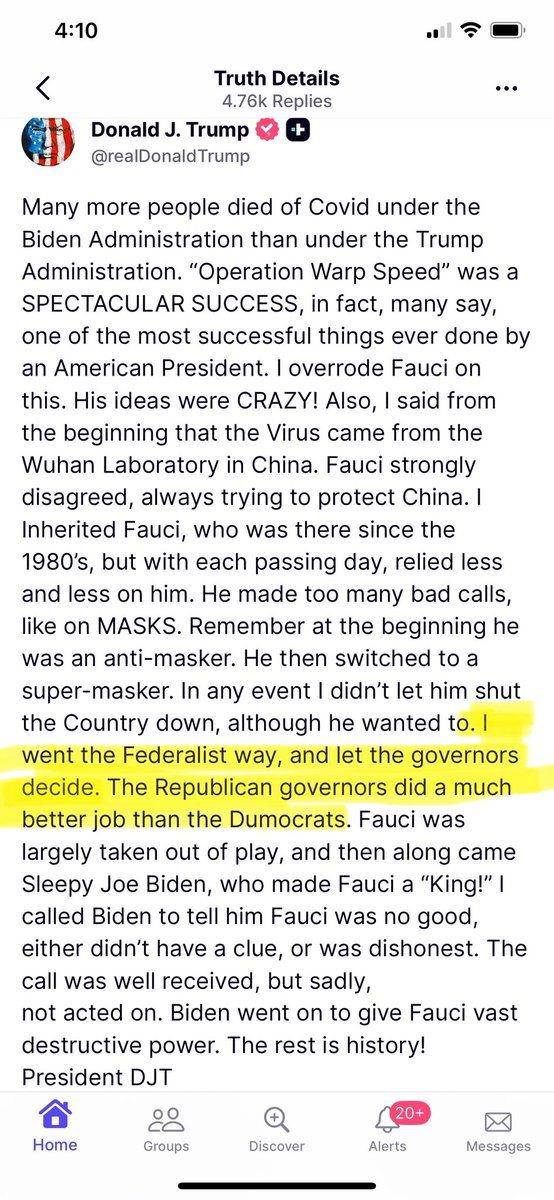 rattletrap1776's tweet photo. Going to do a series of Posts. Be sure to follow them in their order.

Part One:

PDJT's post today: "I inherited Fauci."

If Fauci had the best interest of the people, shouldn't his decisions reflect that?

Everyone wants to blame the President.

If your child commits murder, is it always your fault as a parent for not teaching to prevent their action?

Everyone who blamed PDJT at the time and still does so - is still in normie land. 

I can show you the Lawful Actions taken long before Covid was known to the Public that proves the United States Armed Forces and Department of War, then Defense, was ready for a low-level Deep State RETALIATION.

January 10, 2017: Anthony Fauci speaks at Georgetown University telling the audience in a FEW years, this Administration would face a Pandemic that no one had ever seen.

January 17, 2017: Federal Continuity Directive 1 issued; Joint Operations 3.0 by Joint Chief of Staff issued.

June 13, 2017: Federal Continuity Directive 2 issued.

June 16, 2017: Joint Planning 5.0 by Joint Chief of Staff issued.

September 18, 2018: President Trump issues FIRST EVER, National Biodefense Strategy; it reads WORD for WORD what everyone witnessed and felt in 2020.

December 20, 2019: Title 50 Chapter 33 Section 1550 added to War Powers Resolution; Global Fragility Act passed; Space Force established.

February 4, 2020: First time COVID was made known to public in SOTU address.  

March 13, 2020: Verbal National Emergency declaration. 

March 23, 2020: Newsweek puts out an article about a Secret Military Plan, for Northern Command to take over the Nation with Martial Law and CONPLANs (Continuity).

March 27, 2020: PDJT signs Executive Order 13912 and Federalizes 1 Million Reserve Components to Active-Duty via Title 10 Section 12302. 

March 30, 2020: PDJT in Press Conferences tells the American Public to take Hydroxychloroquine, Chloroquine, Zinc, and Z-Paks. Endorses TEVA and SANDOZ Pharmaceuticals. 

April 4, 2020: PDJT in Press Conferences tells the American Public to take Hydroxychloroquine, Chloroquine, Zinc, and Z-Paks. Endorses TEVA and SANDOZ Pharmaceuticals. 

April 30, 2020: PDJT directs Secretary of Defense the authority to Federalize Selected Reserves to Active-Duty with Executive Order 13919, Title 10 Section 12304. 

December 7, 2020: PDJT invokes a Continuity of Government via Executive Order 13961, the Federal Mission Resilience Strategy. 

December 10, 2020: PDJT signs Order of Succession within the Department of Defense, now War, with Executive Order 13963. Which is the MOST RECENT TO DATE, July 29, 2026, Order of Succession. Every President has had one since inception except "Joe."

January 13, 2021: PDJT signs National Security Presidential Memorandum - 28 title National Operations Security Program. 

January 15, 2021: Federal Continuity Publication issued, FIRST EVER, Executive Branch Reconstitution. 

January 20, 2021: First time in United States Inauguration History all 50 States including Guam and Puerto Rico were in one location at one time. This is found in CONPLAN 3501-08 DEFENSE SUPPORT OF CIVIL AUTHORITIES (DSCA) duties of Northern Command, same Command mentioned on March 23, 2020. 

January 20, 2021: Immediately following the visual fraudulent "Oath" by "Joe" at 11:47 AM EST, violation of the 20th Amendment, there was also ZERO 21-Gun-Salute in the National Capital Region.

By Army Regulations 600-25, immediately following Oath, on the 4th ruffle and simultaneous the first note of 'Hail to the Chief'... the 21-Gun-Salute is to start.

"Joe" did not have that. 

LATER, the only Cannons shown for "Joe" were the 3 Cannons at Arlington which is NOT a 21-Gun-Salute.

They are a Military FUNERAL Honors. 

The actions on January 20, 2021, were a CONTINUITY of what was already invoked.