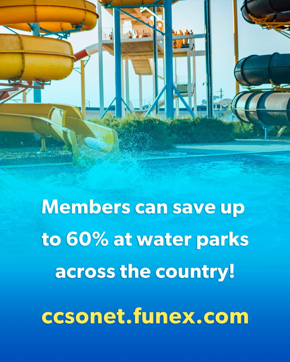 CCSOcorrections's tweet photo. Looking to beat the heat? Soak up the savings at https://t.co/iM1nmWP3O2! CCSO members can save up to 60% on admission to water parks around California and across the country, plus get exclusive discounts on movie tickets, attractions, travel, shopping and more. https://t.co/F33rnJnv8P