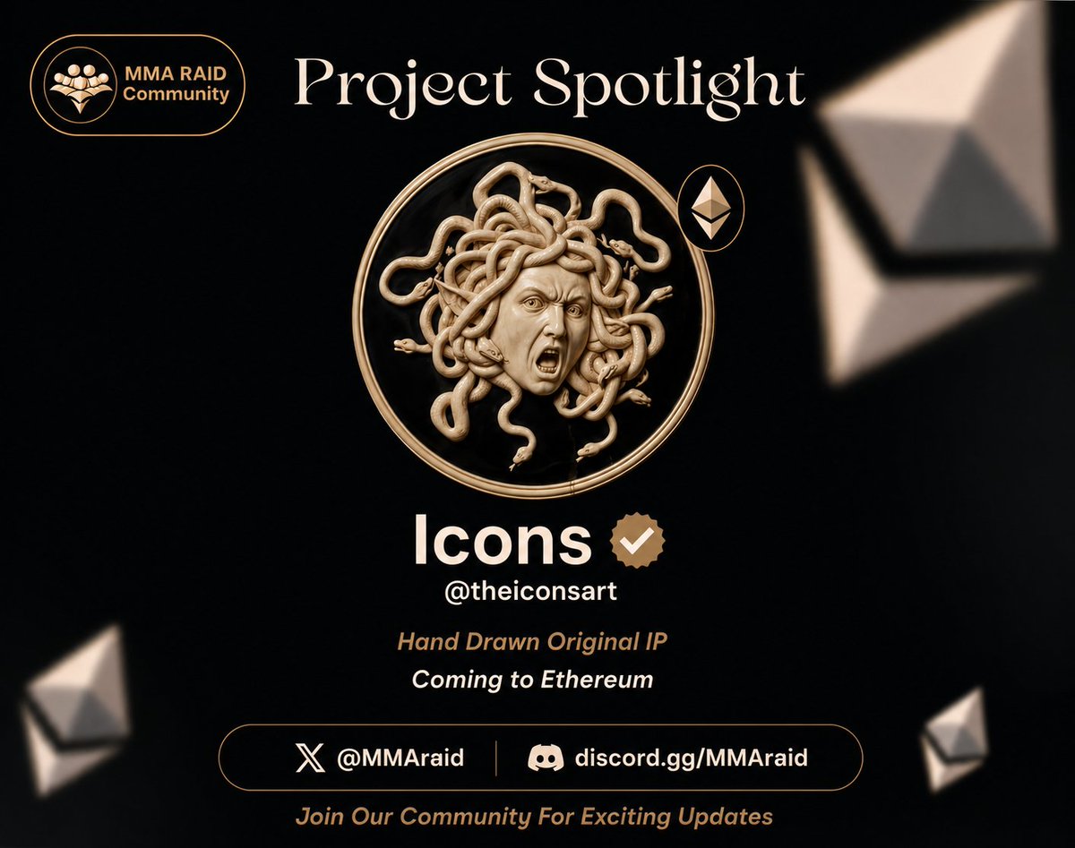 MMAraid's tweet photo. MMAraid Spotlights: @theiconsart

Icons is an upcoming Ethereum NFT collection that brings art history onchain in a way we've never seen before

Instead of random PFPs, every NFT is a hand drawn portrait of the same fictional species, reimagined through over 300 iconic artworks spanning 600 years of history across four continents.

Supply: 2,000
Chain: Ethereum
Artist: @Degen_Alfie

Another interesting thing about Icons is: Rather than giving out whitelist spots freely, Icons rewards genuine collectors and communities through its Iconlist system, making allocation something that's earned.

Presented by @MMAraid (spotlighting promising projects)