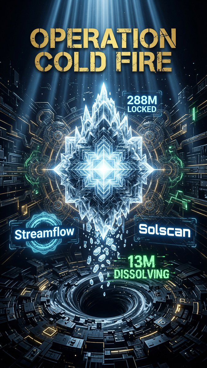 Vrilock_dapp's tweet photo. TACTICAL COMMUNIQUÉ: OPERATION COLD FIRE AND SUPPLY SCISSION

The Vrilock Protocol directive announces the successful execution of “Operation Cold Fire”, an architectural milestone designed to guarantee mathematical sovereignty and absolute supply restriction on the Solana network. 

In a strategic move to eradicate inflationary entropy, two irreversible transactions have been completed that redefine the topology of the ecosystem:

1.  Strategic Treasury Lock (33-Month Time-Lock):
A massive reserve of 288,000,000 tokens has been cryptographically immobilized in the Streamflow infrastructure for a period of 33 months (practically three years). 

This custody contract eliminates any short- and medium-term dilution vector, aligning the treasury with the intergenerational vision of Web 4.0. 

The capital remains suspended in stasis, verifiable via the following mainnet contract:
Audit Link: https://t.co/2SHowXdbru

2.  Ontological Pruning (Irreversible Burn):
To optimize asset density and eliminate speculative noise from the network, the algorithmic destruction of 13,000,000 tokens has been executed. This capital has been sent to a sink with no return, permanently eradicating it from the circulatory matrix.
Cryptographic Record: https://t.co/XoPMiW3viC
Matrix Status:
After these two isolation and destruction maneuvers, the total supply (Total Supply) has been fixed and immutable at exactly 949,500,880 tokens. The official contract address remains under the nomenclature 

HRsyYJXxcNRRVpaMuqVeY8jyYJDqW2S9sSXATo9ipump. 

The machinery contracts so that the network expands. Sovereignty is non-negotiable.
https://t.co/IcavDGm7jY