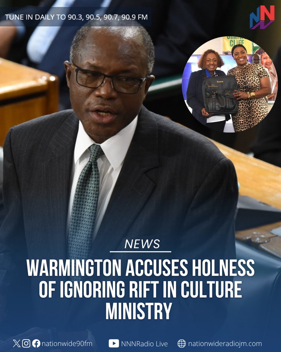 NationwideRadio's tweet photo. Government backbencher Everald Warmington is chiding Prime Minister Dr. Andrew Holness, accusing him of failing to step in and settle what he describes as a long-running feud inside the Ministry of Culture, Gender, Entertainment and Sport.

READ MORE HERE: https://t.co/Zl3jU1i63q https://t.co/sFCo1RGk3g