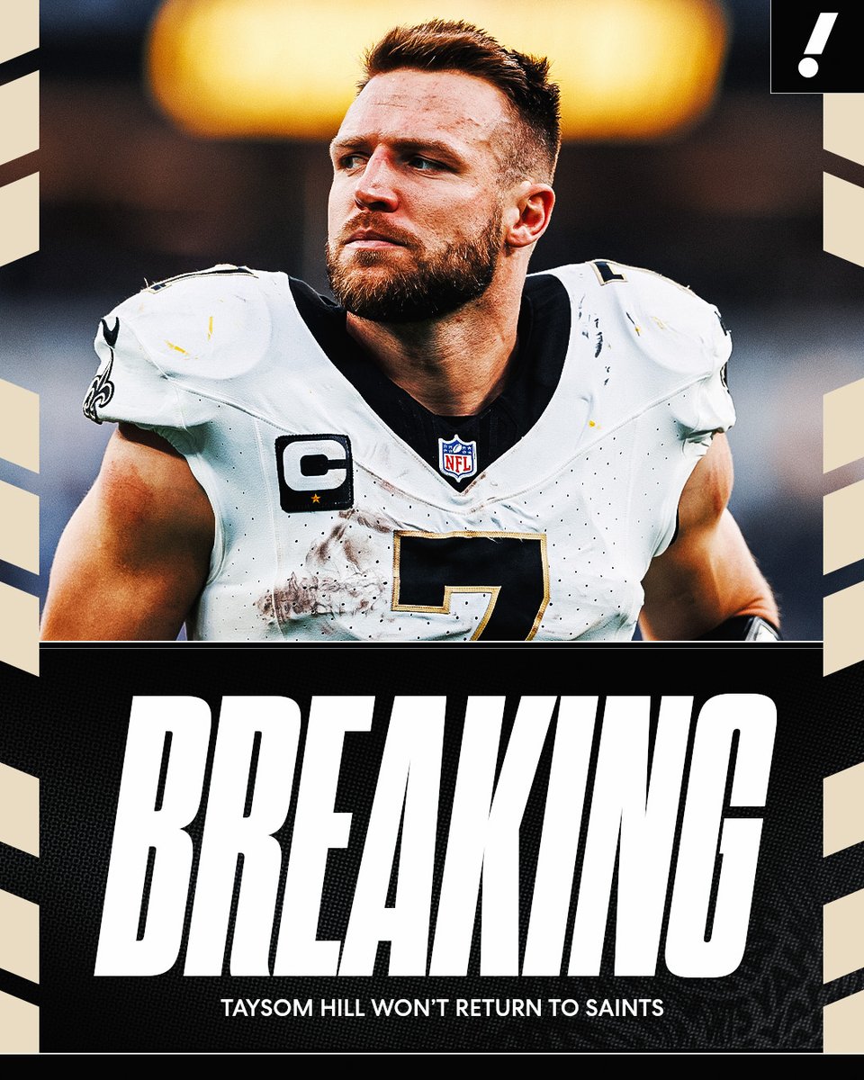 YahooSports's tweet photo. Utility man Taysom Hill and the Saints announced that the player will not return to New Orleans after nine season with the team ⚜️

Hill, who played several positions including quarterback and tight end, is now a free agent. https://t.co/FBSL1HDs85