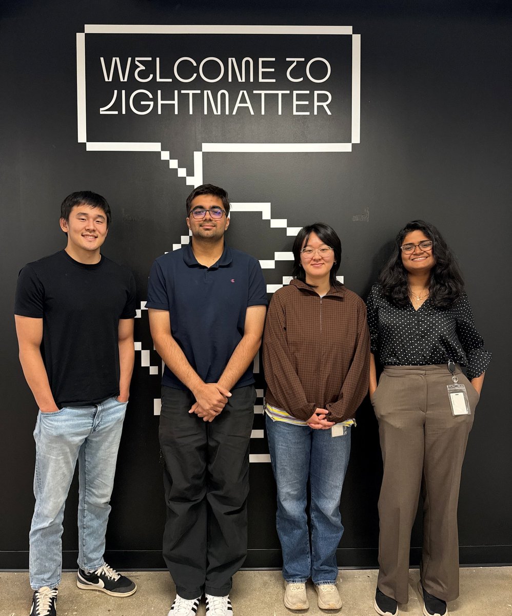 LightmatterCo's tweet photo. Happy #NationalInternDay to the incredible cohort shaping the future of photonic computing at Lightmatter!

When we welcomed our 31 summer interns, we promised they wouldn't be watching from the sidelines. True to our word, we’ve handed them the keys—placing immense trust in their talents and giving them the opportunity to work on high-impact projects. To our summer cohort: thank you for your curiosity, relentless drive, and the bold fresh perspectives you bring to our mission every day. Keep pushing boundaries!