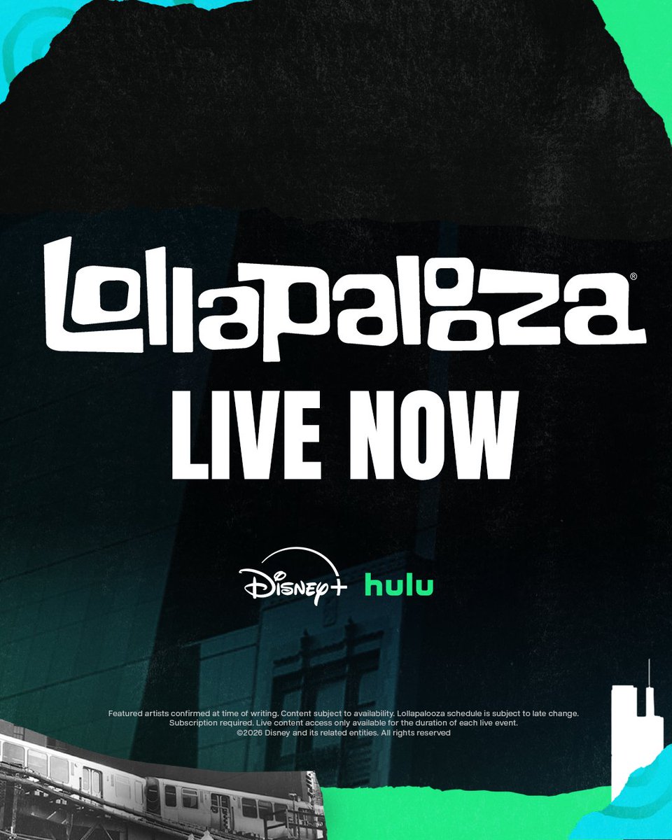 disneyplusph's tweet photo. 🔴 LOLLAPALOOZA IS LIVE NOW! 🔴

A weekend of a lifetime starts today! Clear the day for Lollapalooza LIVE, including performances from SB19 and more ⭐️ No replays. Watch NOW. https://t.co/Ln3TyVqkBq