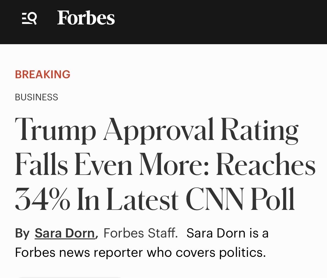 ColMoeDavis's tweet photo. I need to correct an error in an earlier post.

I said that @realDonaldTrump could take some solace from the fact that his 34% approval rating in CNN’s latest poll was one point higher than the 33% approval rating John Roberts’ Supreme Court earned in Pew’s poll.

Well, a new Quinnipiac poll shows that Trump’s approval rating is 32%, so he’s one point beneath the universally reviled John Roberts Supreme Court.

Thank you for your attention to this matter.