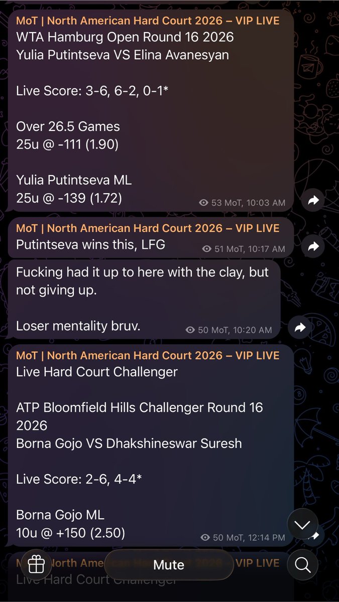 forehandfortune's tweet photo. Just some more of the BS. Seriously stay safe fellas.

He blocked me on X after I tried calling him out lol.

And he has his comments off most of the time and deletes them for a reason.

For the Fernandez match, he claimed, “Fernandez is wetting herself, this is ridiculous, not on me” when Eala has been playing well this entire tournament and he could’ve stayed away or risked lower units, but did he? No.

#TennisBetting #SportsBetting #MoneyOnTennis #MoT #BettingTwitter #ATP #WTA