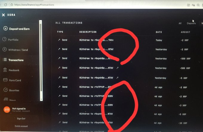 gimgyeongh62101's tweet photo. I deposited 29,900 XRP into Xora Finance. I was unable to withdraw on the 24th, so I inquired with Xora, but after two responses, I was blocked. I still cannot withdraw. Please do not get used in these promotions before more victims appear. https://t.co/n1wFlZiRk2