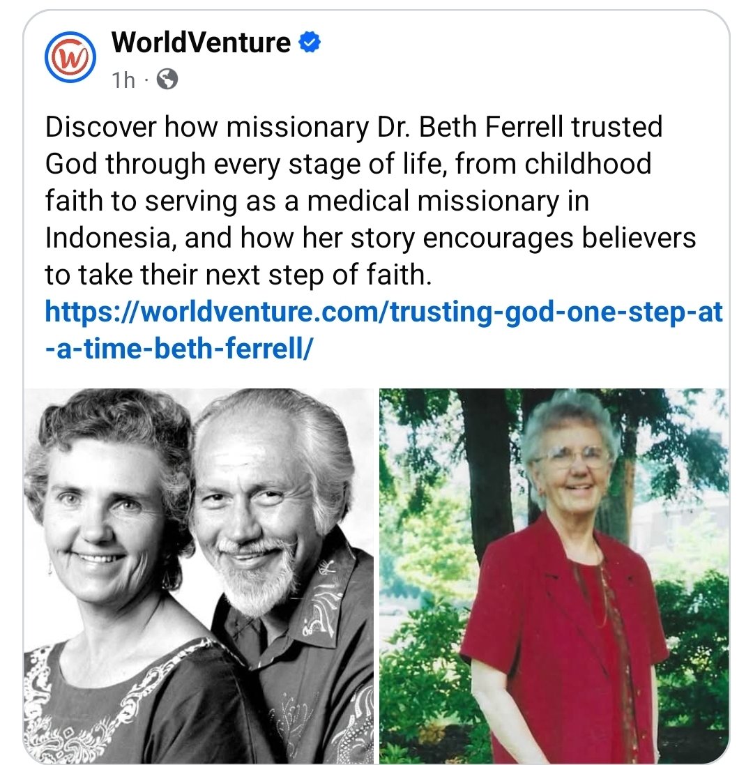 NikoleHahn's tweet photo. I am thrilled to see Debbie Bannon do a new series of blog posts as she is able or led. We always love honoring our alumni in some way, even if they have gone on to Jesus, but the stories in each of their lives can inspire others to consider long-term or even short-term missions. Debbie did a great job in turning this into a good devotional with some reflection questions. 

Enjoy learning about Dr. Beth Ferrell, who served in Indonesia.

https://t.co/X0bLf1soH9