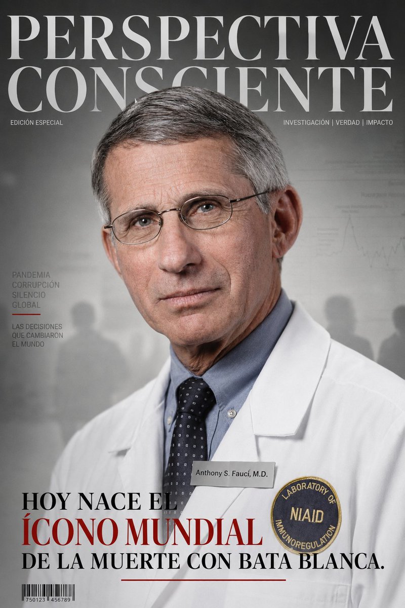 AltoConsciente's tweet photo. ☠️ HOY NACE EL ÍCONO MUNDIAL DE LA MUERTE CON BATA BLANCA

Fauci convirtió la duda en dogma, el miedo en obediencia y la ciencia en escudo personal.

Impuso certezas que no tenía.

Ridiculizó preguntas que él mismo discutía en privado.

Exigió confianza mientras protegía su poder, su imagen y su relato.

🥼 Su bata blanca ya no inspira vida.

Ahora simboliza arrogancia, engaño y muerte administrada desde el poder.

No cayó un científico.

Cayó el impostor que quiso hacerse pasar por la ciencia.