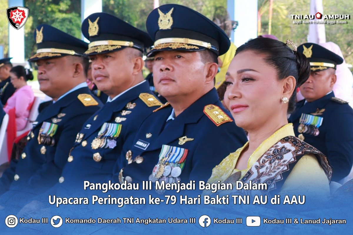 koops_3's tweet photo. Pangkodau III Menjadi Bagian Dalam Upacara Peringatan ke-79 Hari Bakti TNI AU di AAU

#militerudara
#puspentni
#tniau
#Koopsudnas
#swabhuwanapaksa https://t.co/jv1qGhADOH