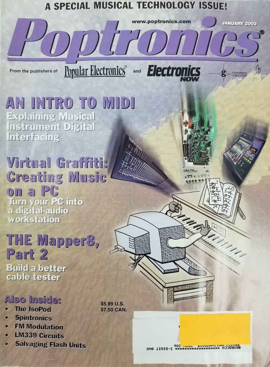 AggressiveFun's tweet photo. NEW LISTING! FREE SHIPPING! Poptronics Magazine January 2003 Intro to MIDI Spintronics LM339 Circuits Flash https://t.co/RUcthSUkL2 #eBay via @eBay https://t.co/zplBLevTKh