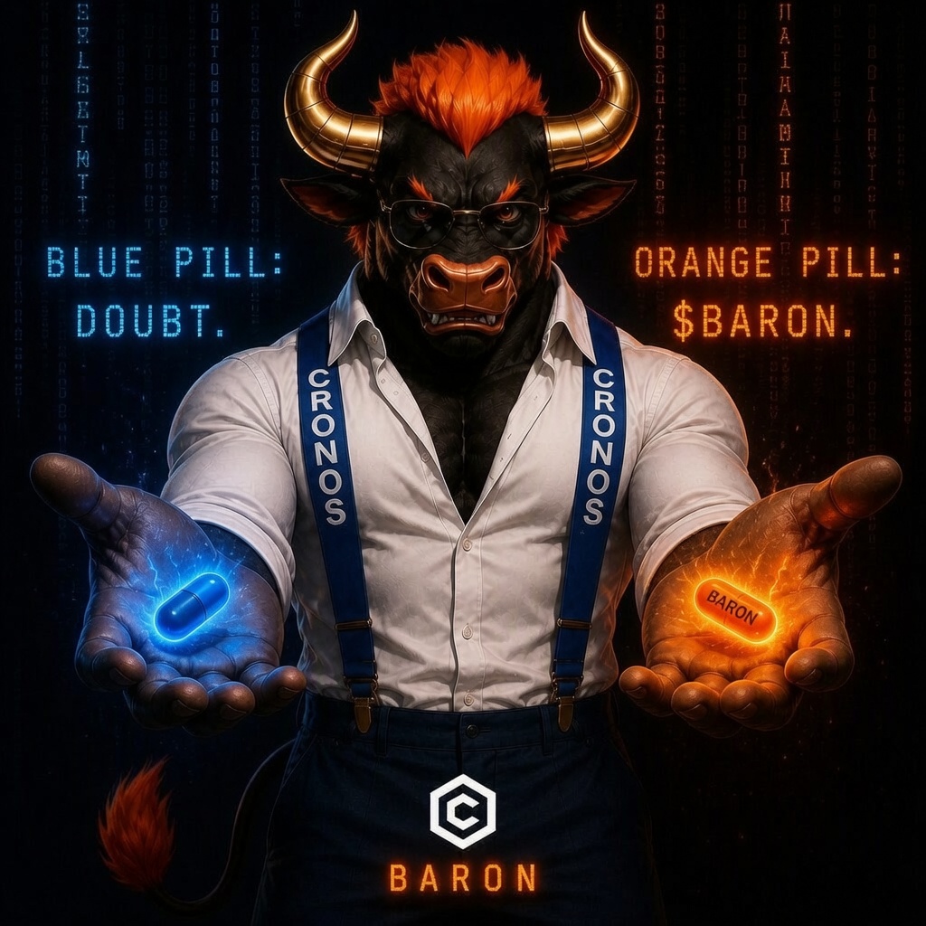 GingerBullBaron's tweet photo. Blue Pill: Fade the Ginger Bull
Orange Pill: Strap in.
#CROfam #FFTB $BARON https://t.co/FeCnqkd64a