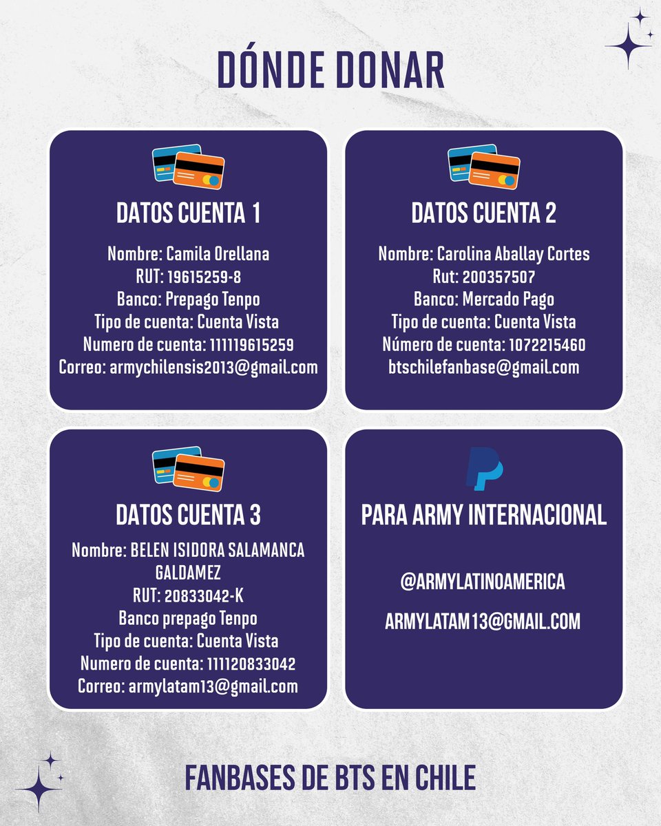armychilensis's tweet photo. ARMY TE NECESITAMOS 

Estas últimas semanas fueron muy agitadas para ch army ☹️ y por tener nuestra atención en eso, nos atrasamos con la recaudación de fondos para los banners del BTS WORLD TOUR ARIRANG en Chile.

Dona, comparte y ayúdanos a llegar a la meta 💜 https://t.co/inagC4TLLS