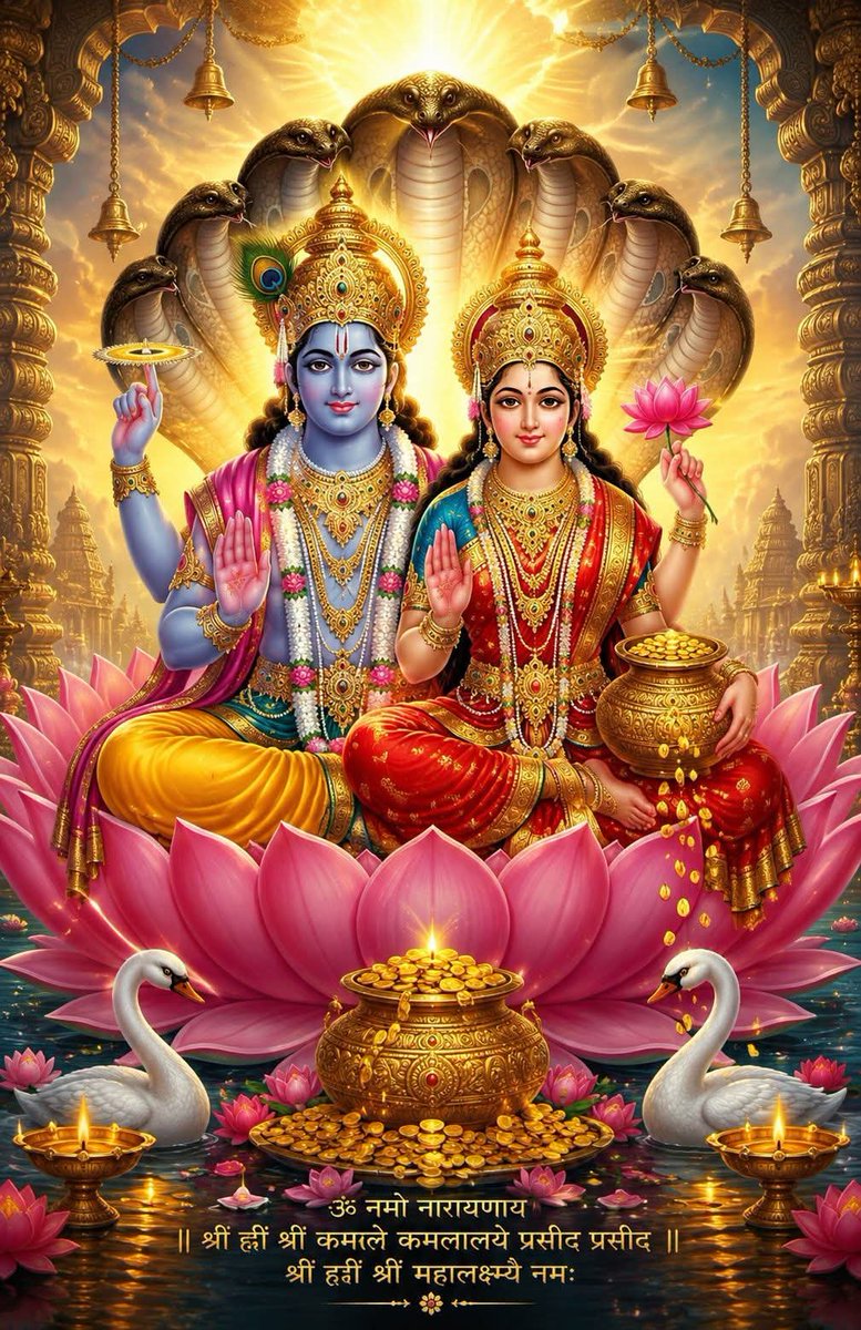 UPkiBeti's tweet photo. जहाँ श्रीहरि विष्णु और माता लक्ष्मी की कृपा होती है, वहाँ सुख, समृद्धि और शांति स्वयं निवास करती है। 

जय श्री लक्ष्मी नारायण! 🙏🌺💛🪷 https://t.co/p7LdXS2wPI
