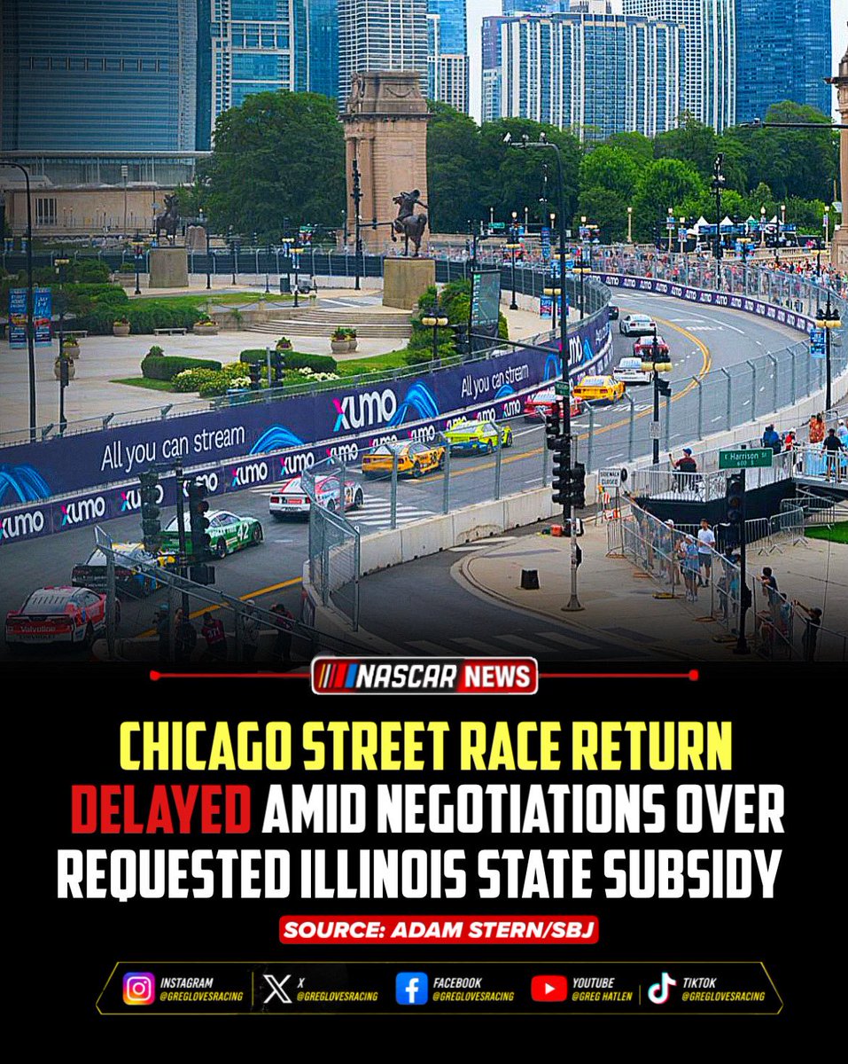everyboylr's tweet photo. Plans to return NASCAR’s Chicago Street Race next spring have stalled as officials negotiate the amount of Illinois state funding NASCAR is seeking to help cover event costs. Until an agreement is reached, the race’s future remains uncertain.

#nascar #nascarracing #chicago https://t.co/FJhh0ckVv0