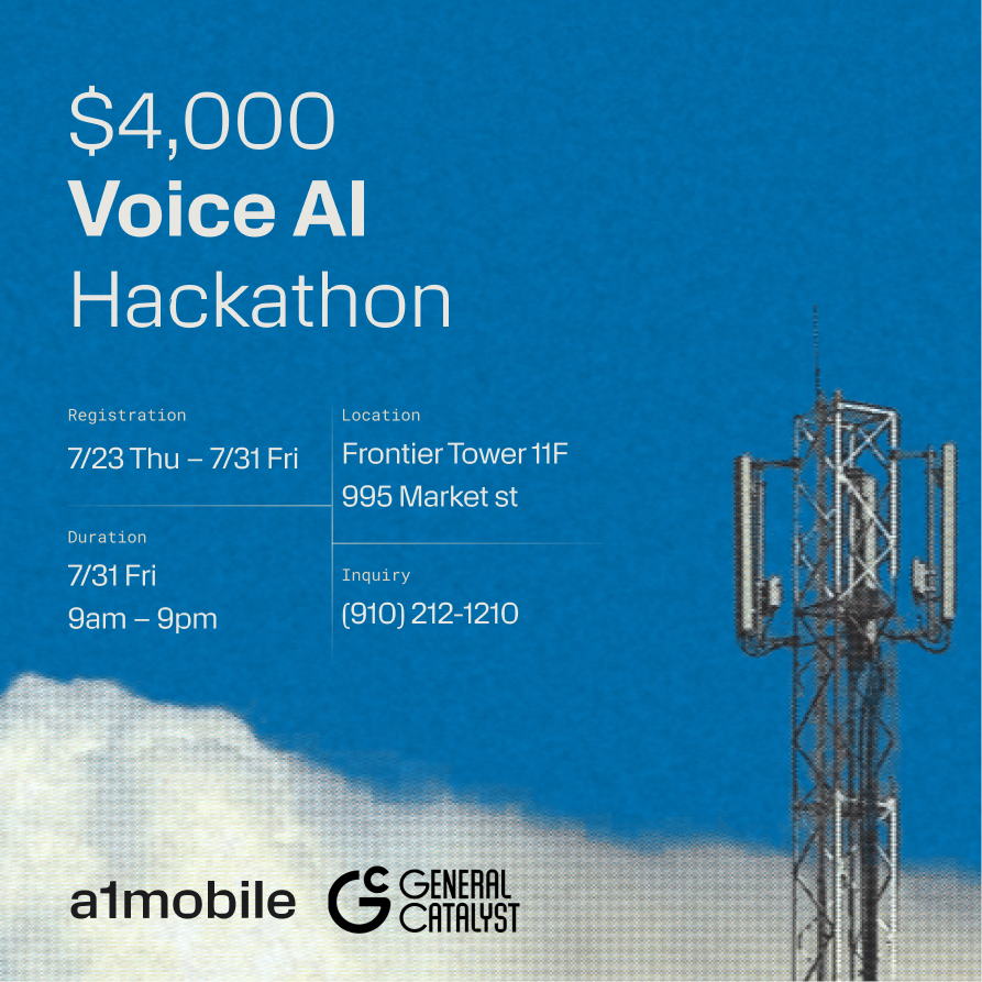 a1mobileAI's tweet photo. We're giving away $4,000 this Friday to whoever builds the best Voice AI agent.

Because anyone can build a chatbot, but can yours actually get the task done?

Join our 12-hour Voice AI Hackathon where your agent is judged on real outcomes, not demos.

https://t.co/GrhOLTEHzd https://t.co/ZaYR0eTVkW